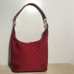 Gucci vintage GG Canvas Zip Hobo in Red